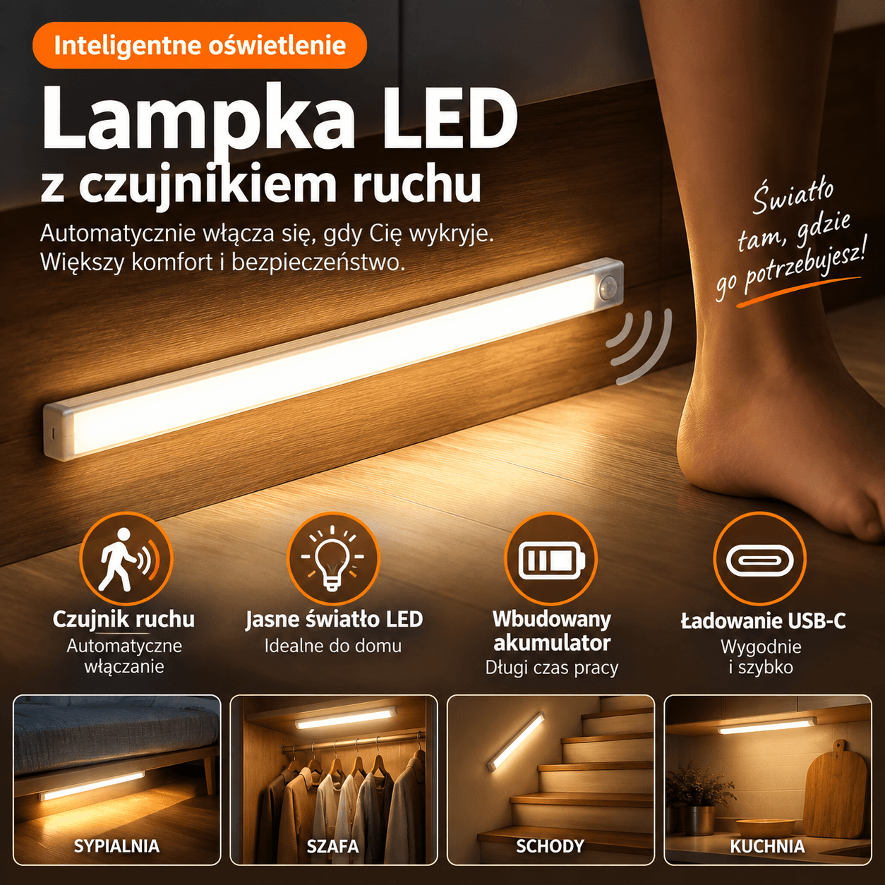MotionGlow – lampka LED z czujnikiem ruchu